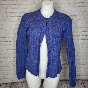 The Limited Vintage Purple Ribbed Knit Cardigan - Size L